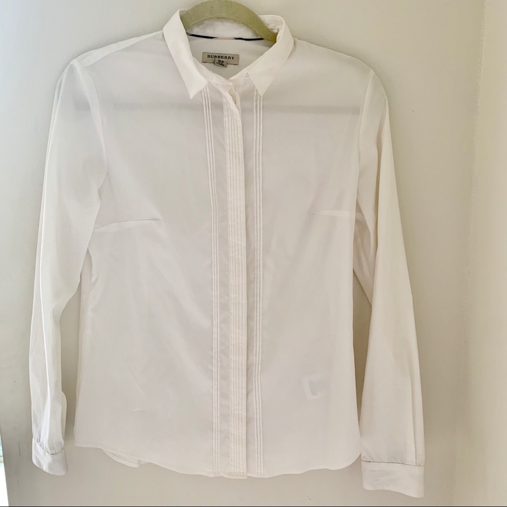 Burberry button down check detail cuff sleeve
